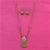 Antique Long Pendant Set With Matte Gold Plating