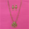 Antique Long Pendant Set With Matte Gold Plating