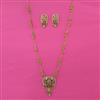 Antique Long Pendant Set With Matte Gold Plating