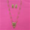 Antique Long Pendant Set With Matte Gold Plating