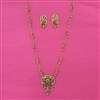 Antique Long Pendant Set With Matte Gold Plating