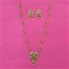Antique Long Pendant Set With Matte Gold Plating