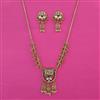 Antique Pearl Pendant Set With Matte Gold Plating