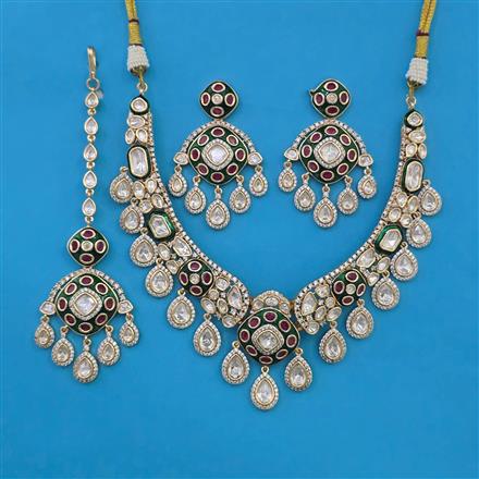 Kundan Meenakari Necklace With Carat Plating