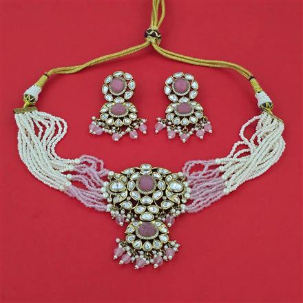 Kundan Choker Necklace With Mehndi Plating