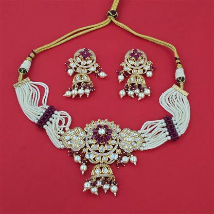 Kundan Choker Necklace With Carat Plating
