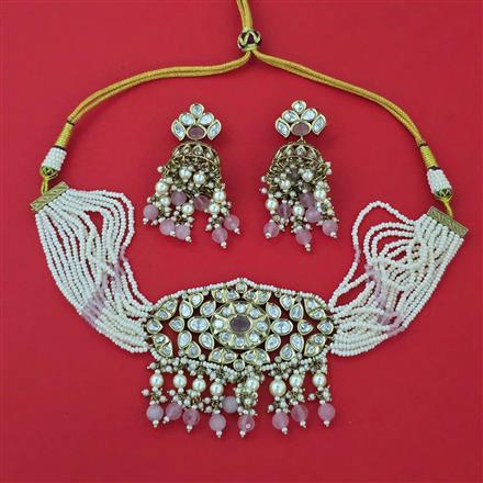 Kundan Choker Necklace With Mehndi Plating