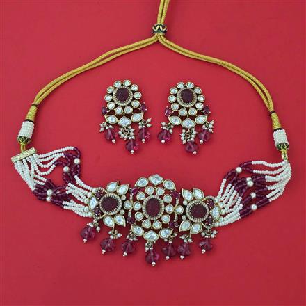 Kundan Choker Necklace With Mehndi Plating