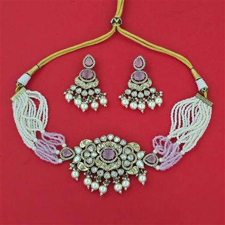 Kundan Choker Necklace With Mehndi Plating